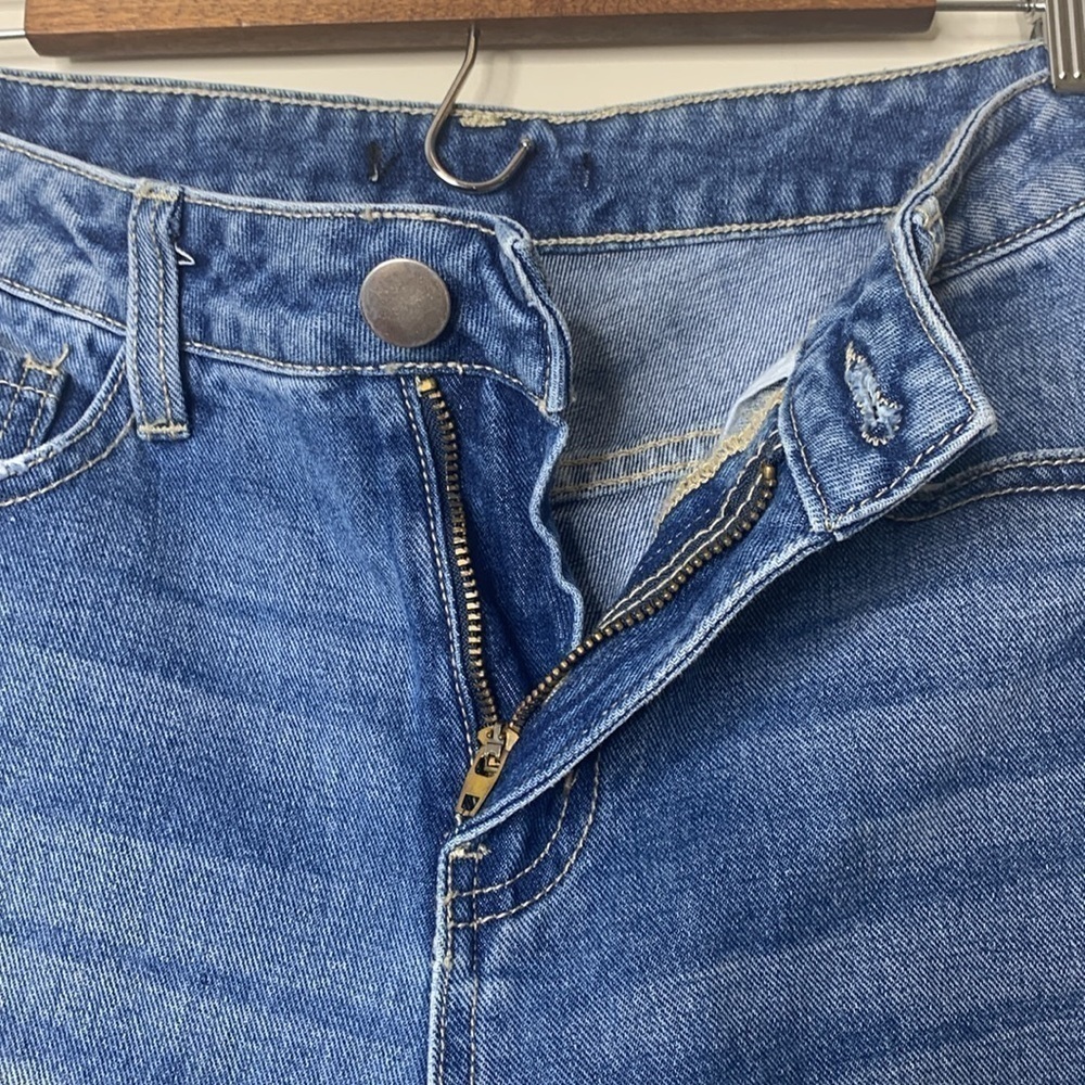 Forever 21 | Blue Denim Pearl Detail Distressed Western Bridal Wedding Jeans S - Picture 13 of 17